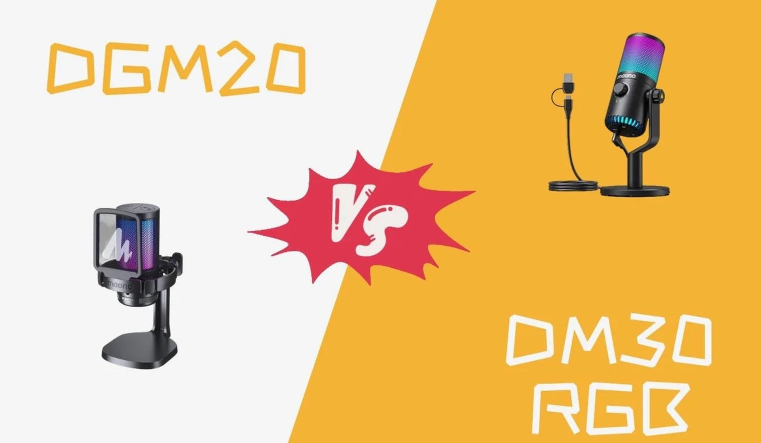 DGM20 and DM30RGB Maono USB gaming microphone