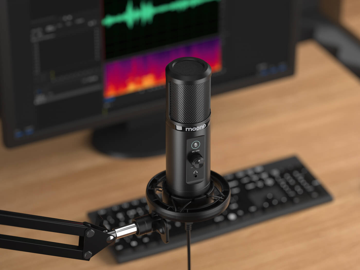 Image of a Maono, a high sensitivity microphone capturing detailed sound