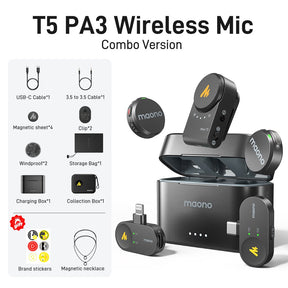 Maono Wave T5 Wireless Lavalier Microphone