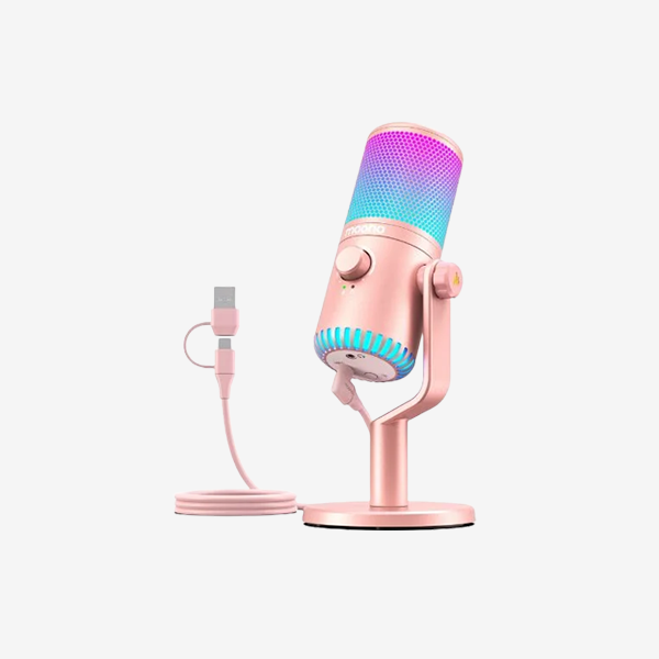 Maono DM30RGB pink USB microphone_600-600