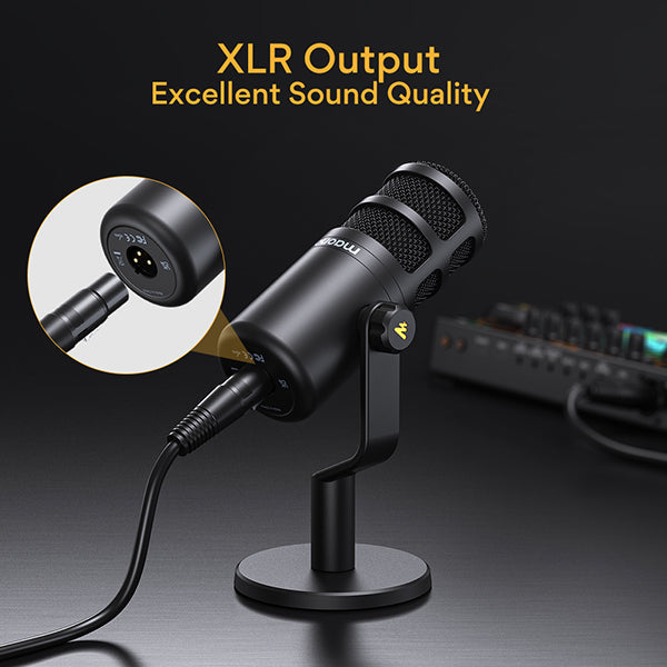 Maono Dynamic XLR PC Microphone All Metall Gaming Broadcast Recording  Streaming Works for Audio Interface Sound Card Mixer PD100