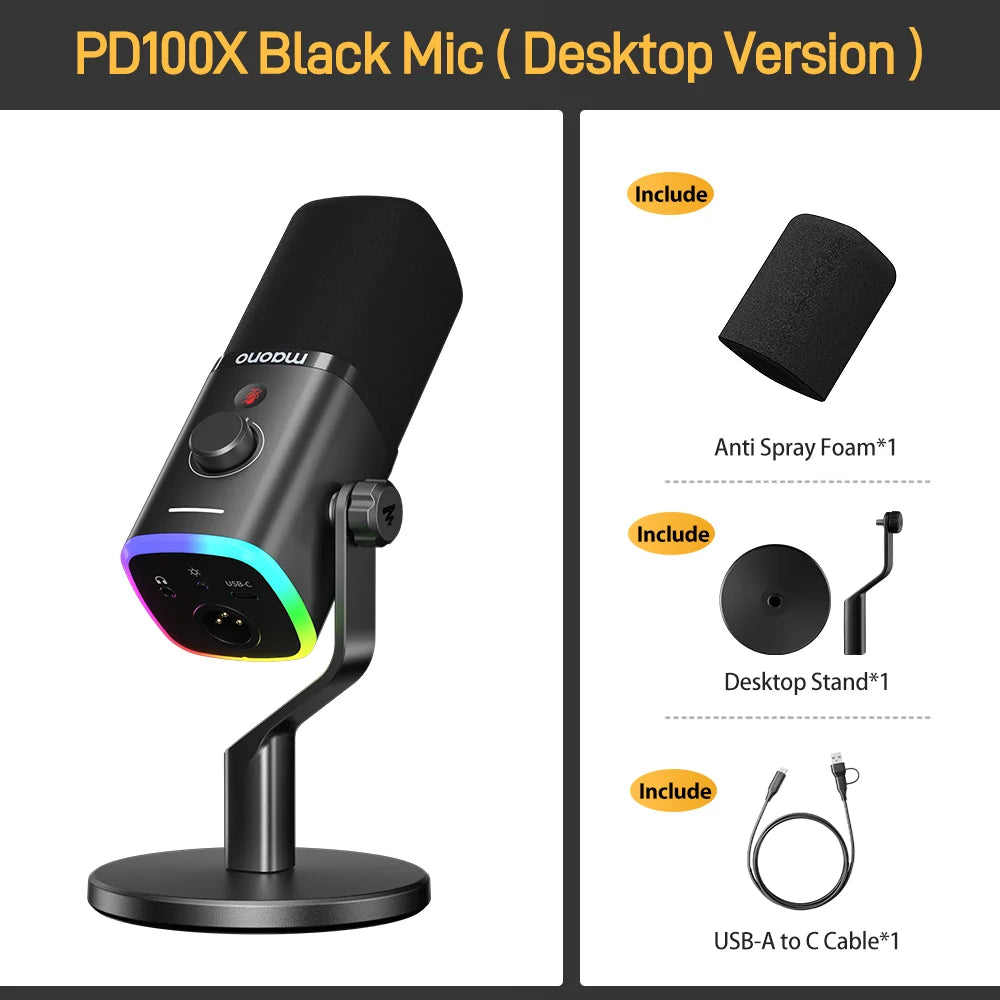 MAONO PD100X USB/XLR Dynamic Microphone For Game Streamers