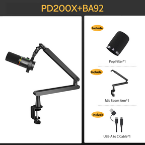 PD200XS  microphone with BA92 boom arm black