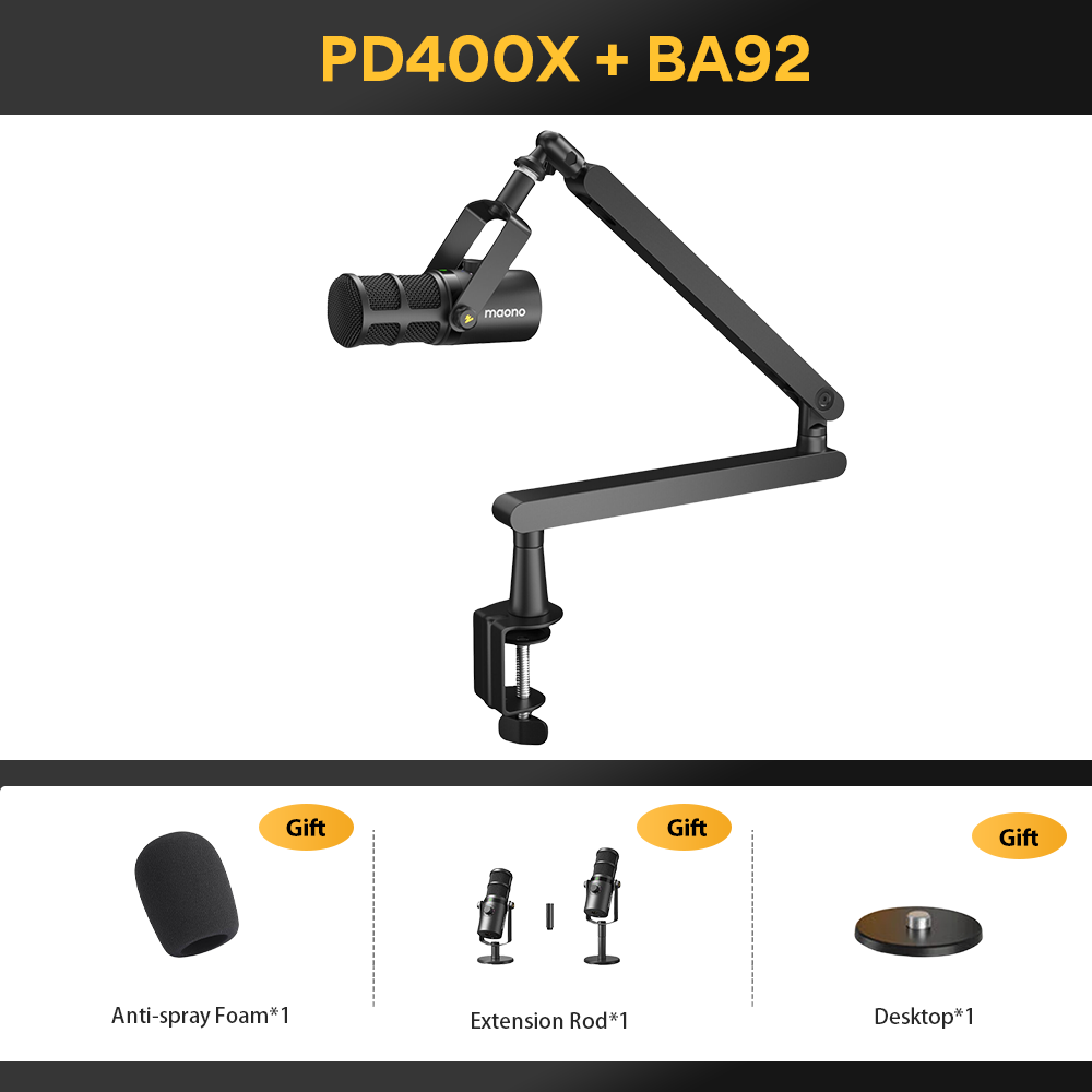 PD400X USB PODCASTING MICROPHONE with BA92 boom arm 