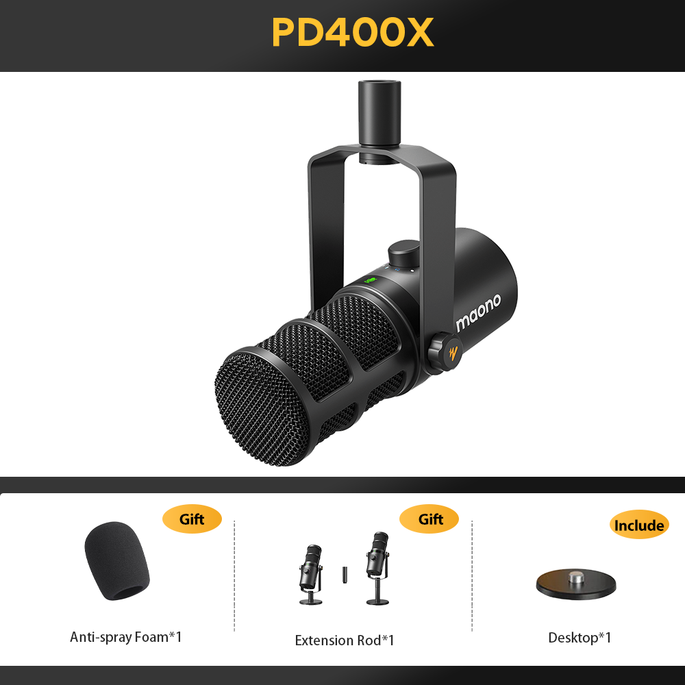 MAONO PD400X Microphone dynamique USB/XLR 