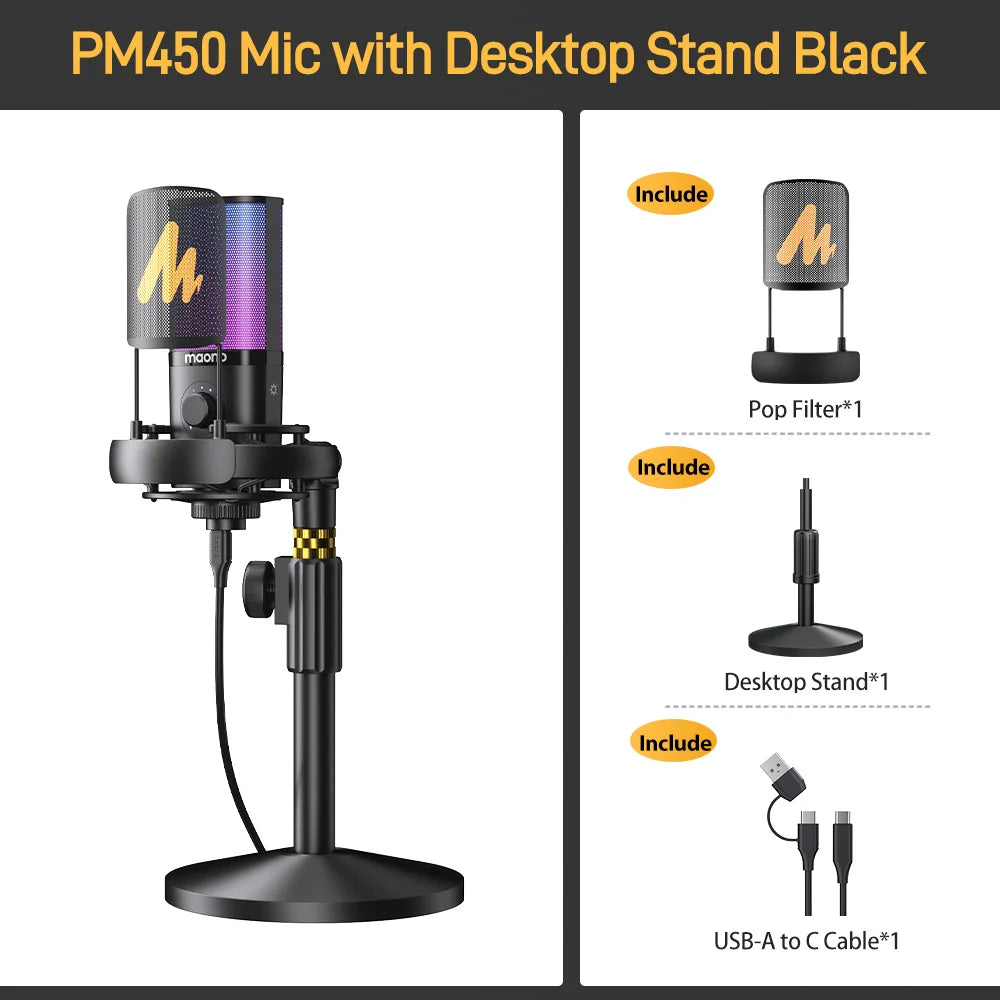 PM450 USB Condenser Microphone For Studio Recording & Podcasting