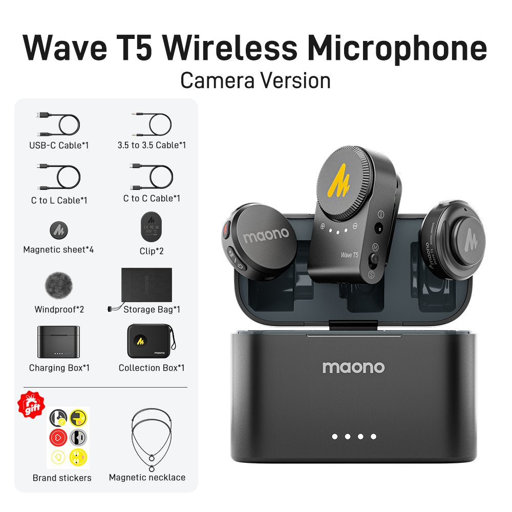 Maono Wave T5 Wireless Lavalier Microphone