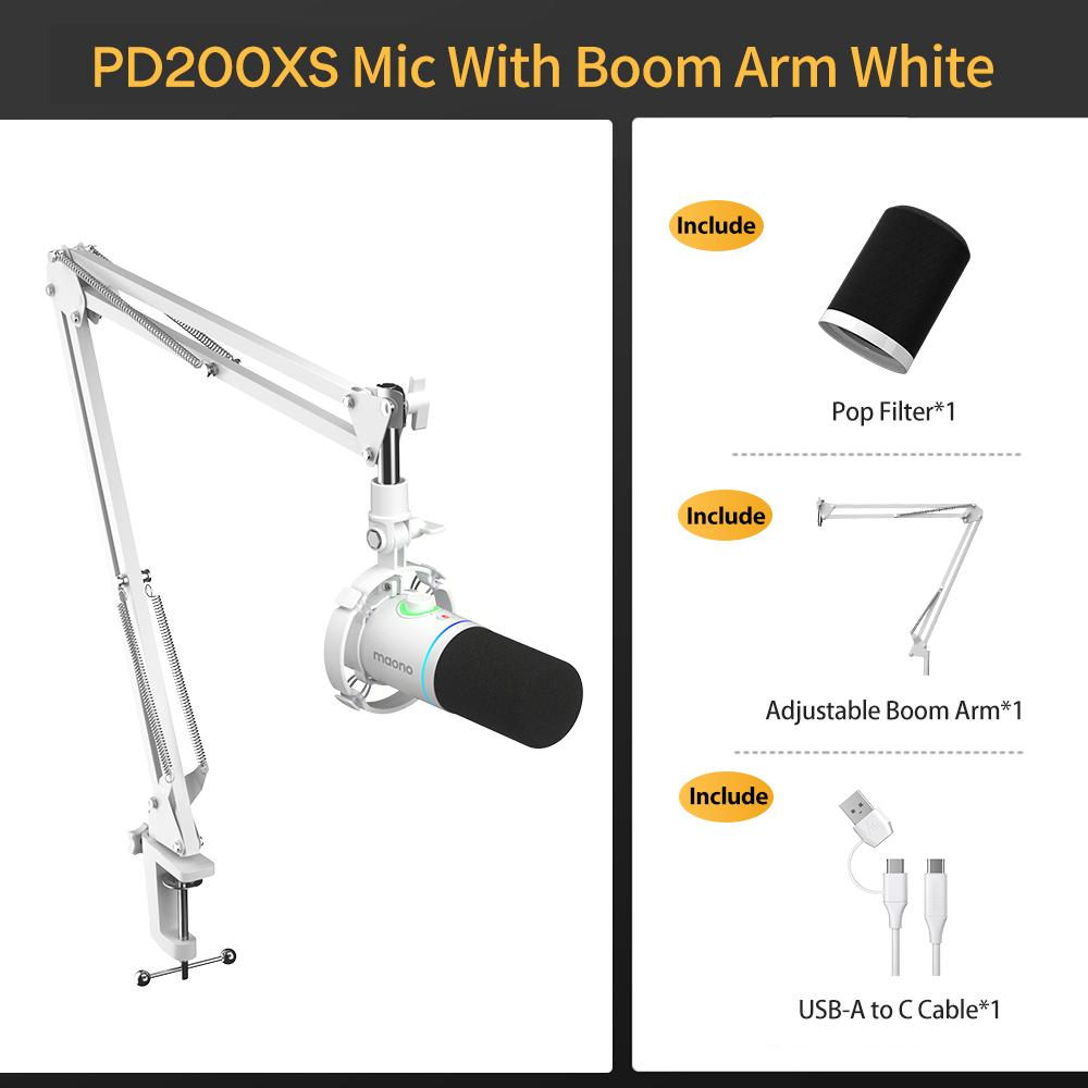 MAONO PD200XS USB/XLR Dynamic Microphone Set with Boom Arm