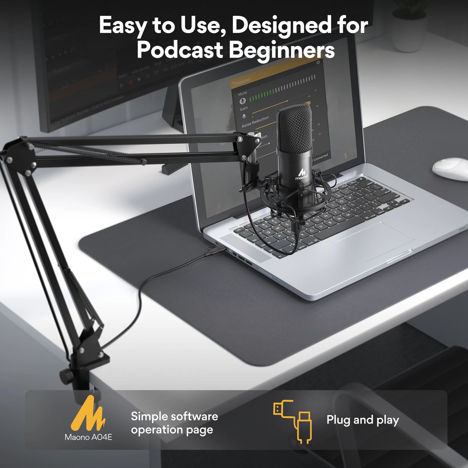 MAONO AU-A04E USB Microphone for Podcast