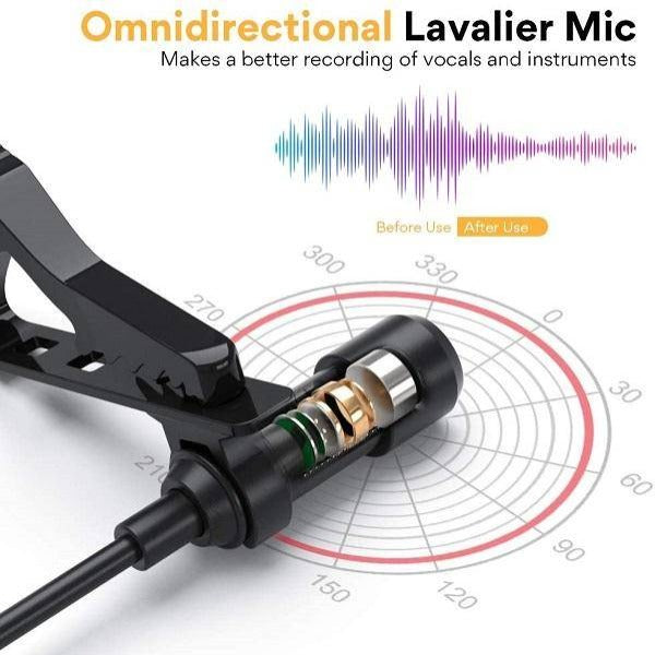 Acheter Microphone Lavalier sans fil 3,5 mm, prise 3 en 1, micro d